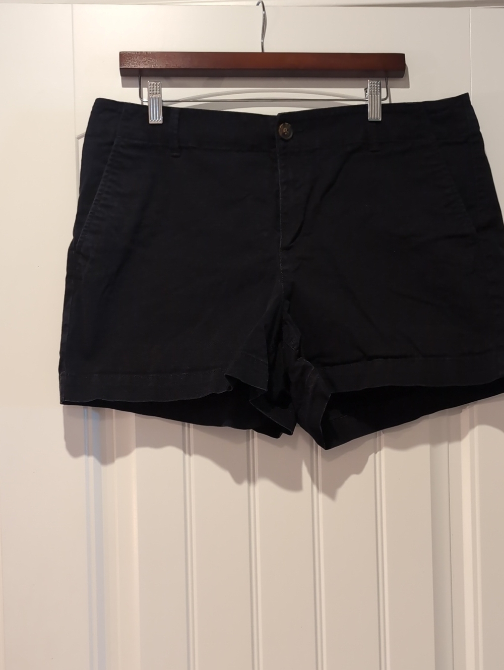 LOFT Black Casual Chino Bermuda Shorts